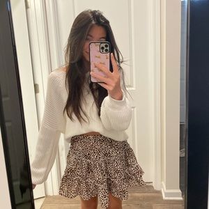 RUFFLE CHEETAH SKIRT